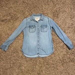 Small women's blue denim button-up from Mossimo Supply Co.